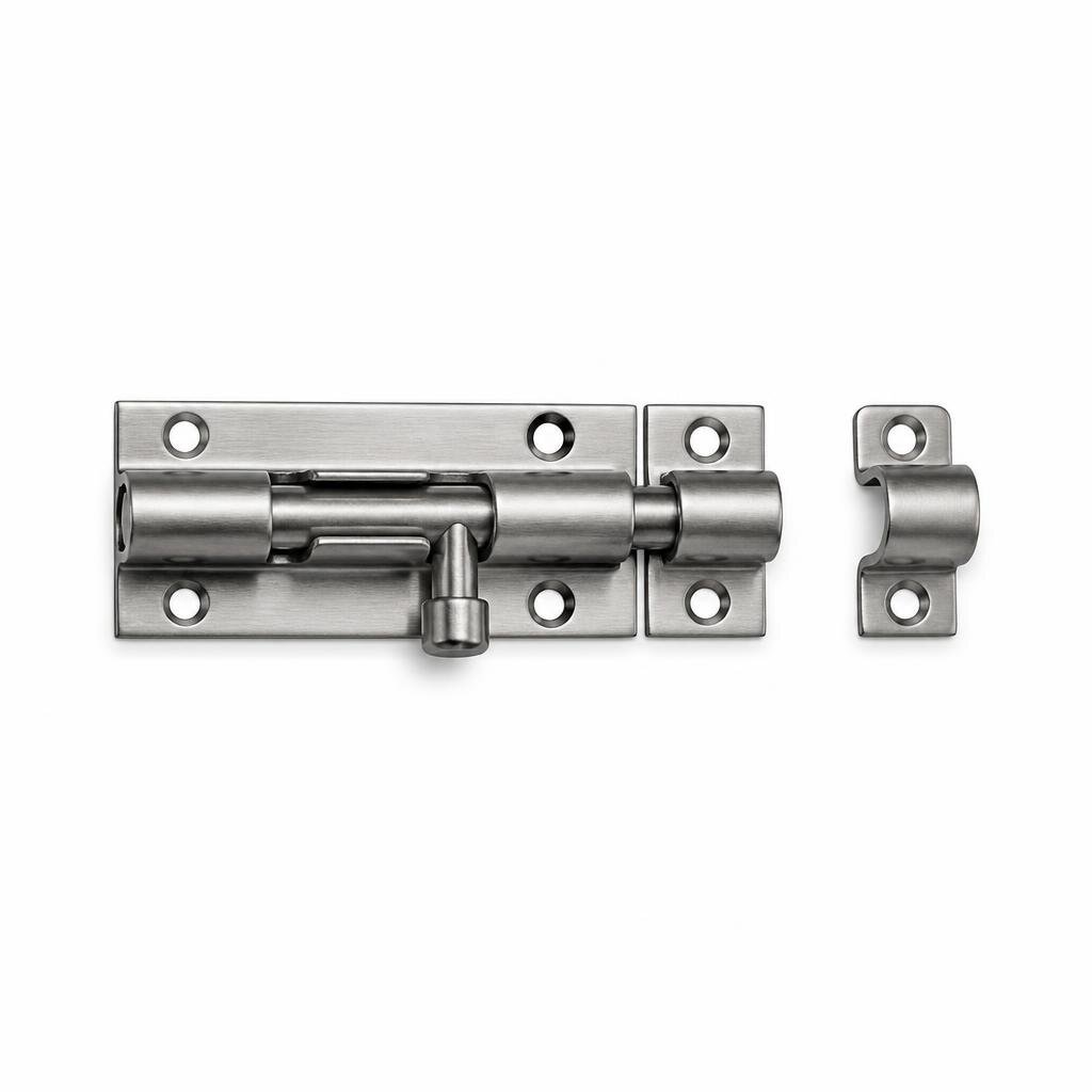 K1 S991 4" S/STEEL DOOR BOLT WITH STAPLE