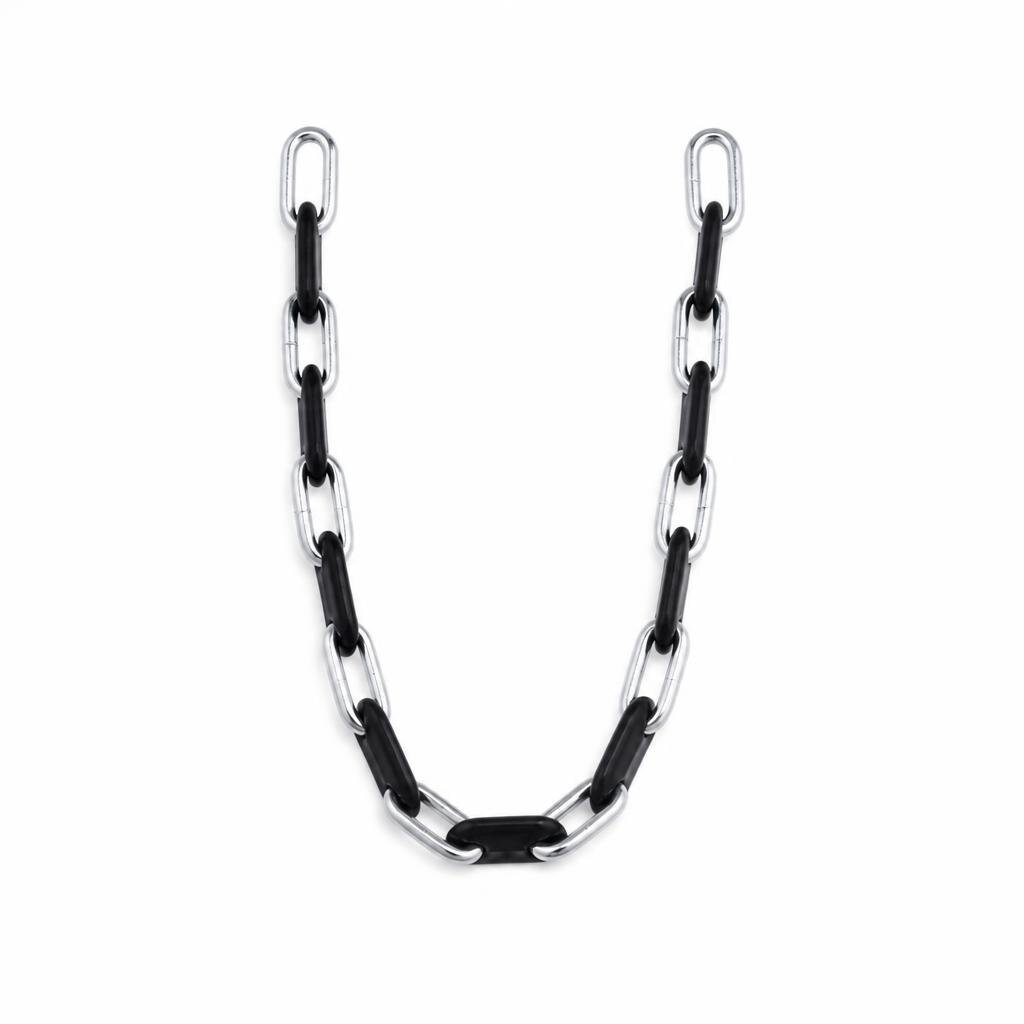 8MM X 50CM± CHROME CHAIN WITH RUBBER
