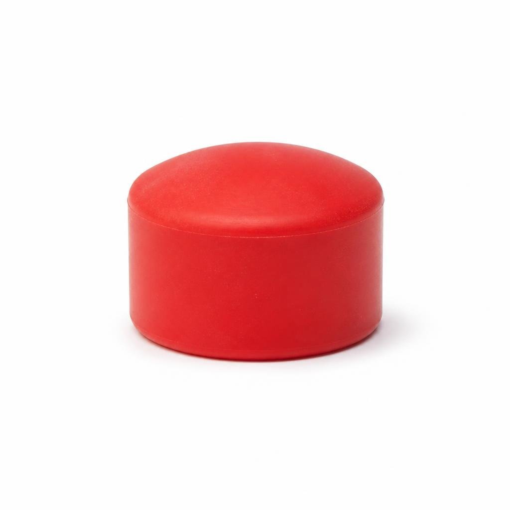 RBR 75 X 35MM ROUND RED RUBBER DOOR STOPPER