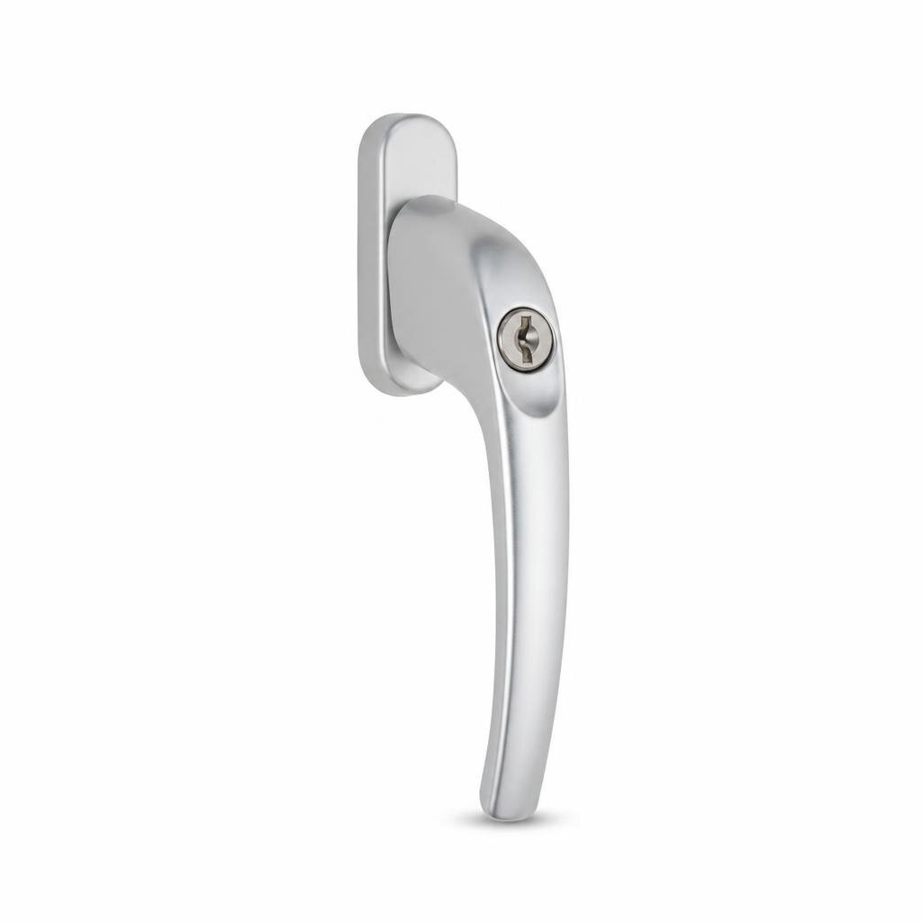 AL320 WINDOW HANDLE SILVER RIGHT WITH LOCK