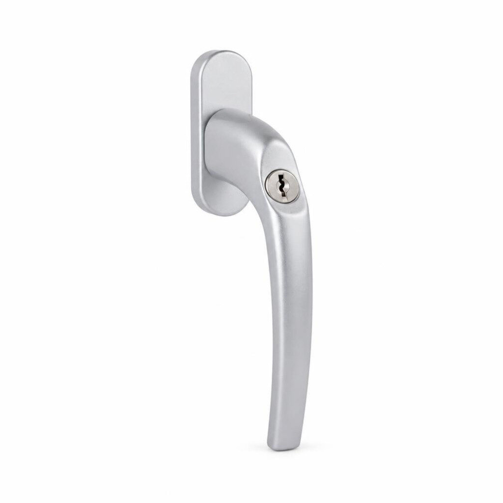 AL320 WINDOW HANDLE SILVER LEFT WITH LOCK