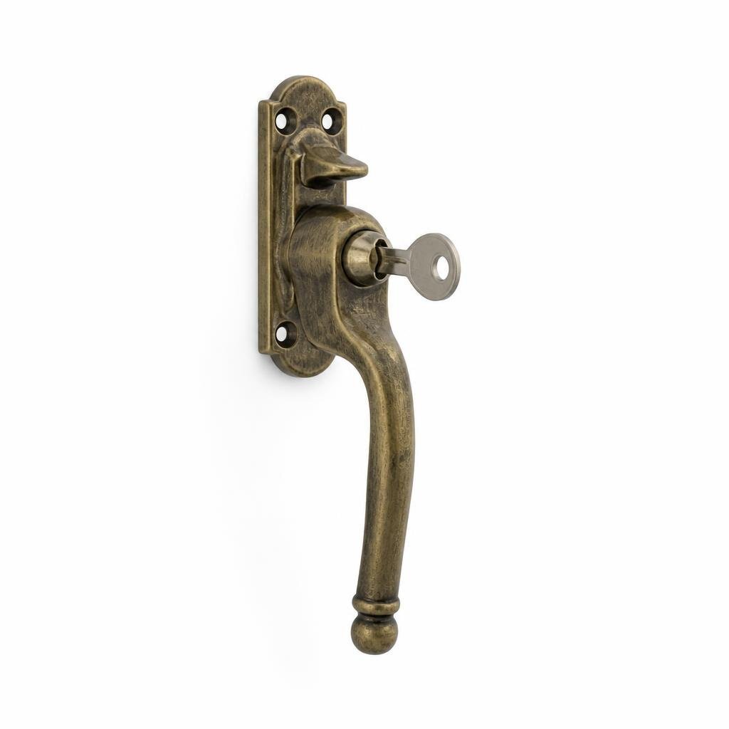 TGY CH440 ANTIQUE CASEMENT HANDLE WITH KEY RIGHT