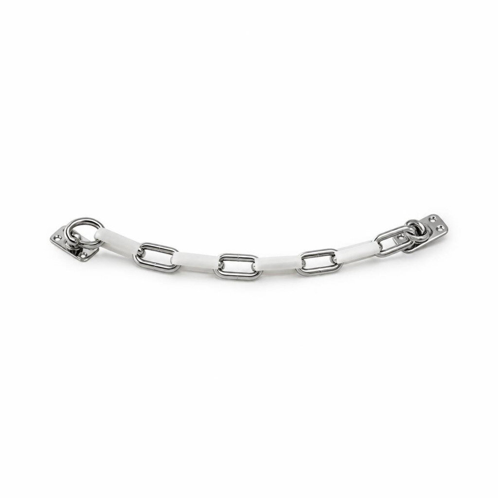 60CM X 8MM CHROME CHAIN WHITE RUBBER