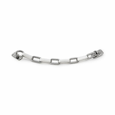 60CM X 8MM CHROME CHAIN WHITE RUBBER