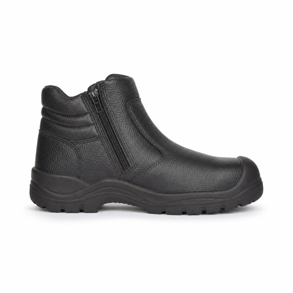 BIG TRUCK STR 8025 #9 MID CUT ZIPPER SAFETY SHOE - BLACK
