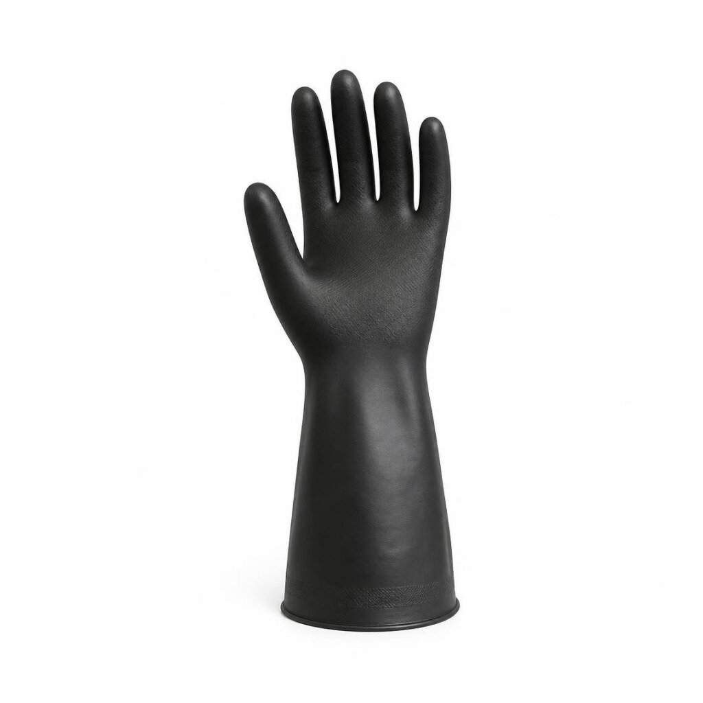 13" BLACK H/DUTY RUBBER HAND GLOVE