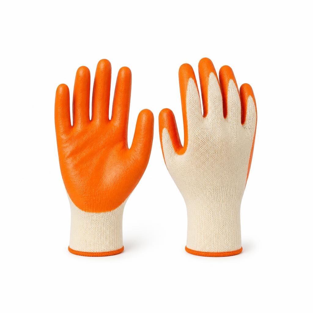 BEST LATEX COATED HAND GLOVE - ORANGE