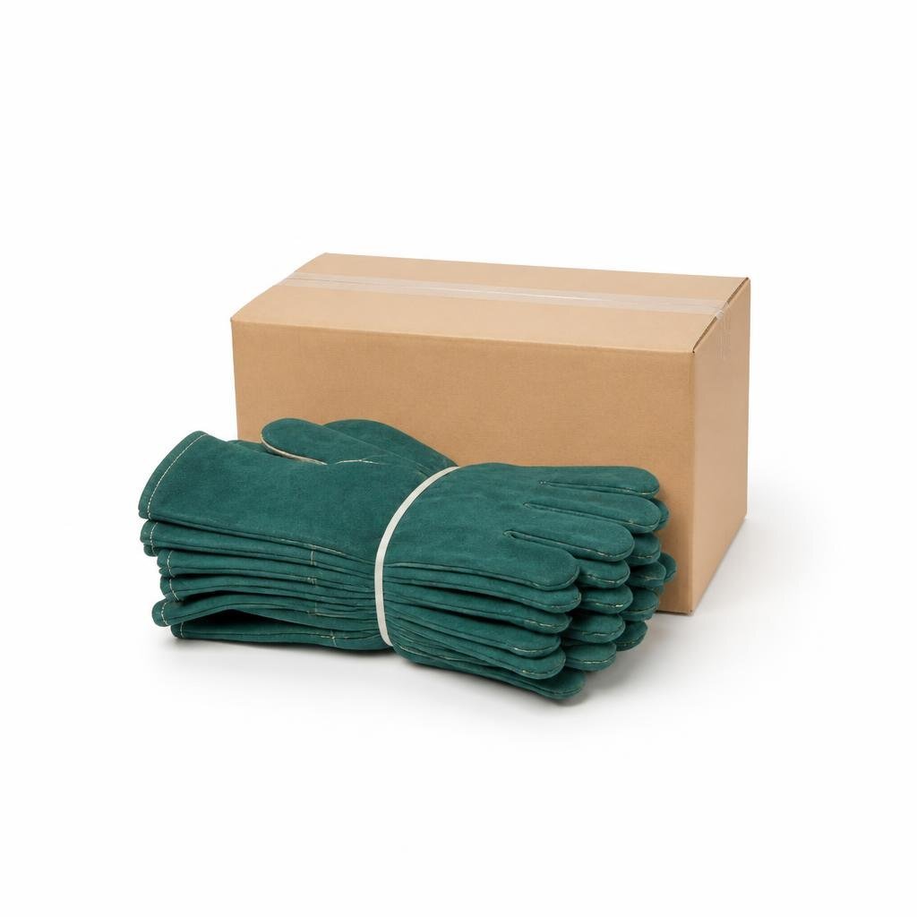 M-NIETZ 31CM MQG GREEN FULL LINED LEATHER GLOVE (8DOZEN/CTN)