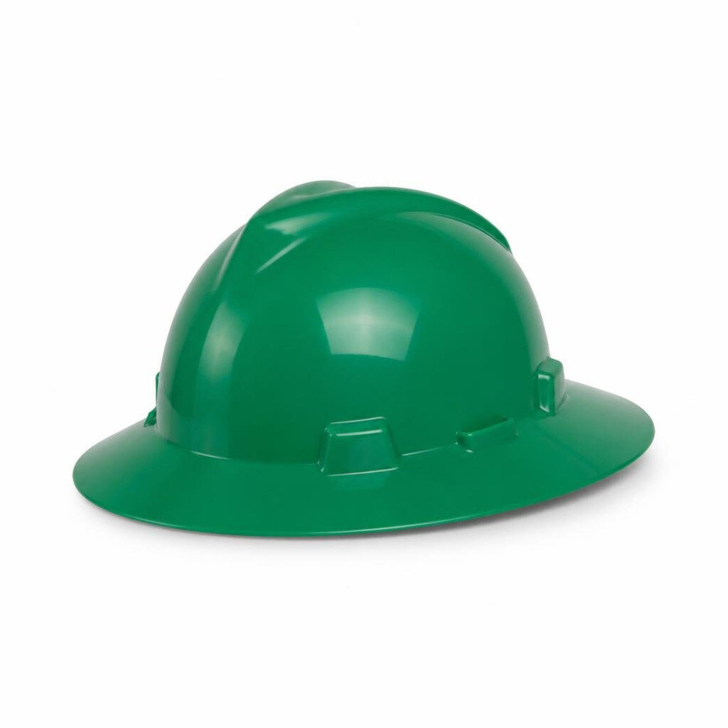 MSA 475370 GREEN VGARD FULL BRIM HARD HAT US