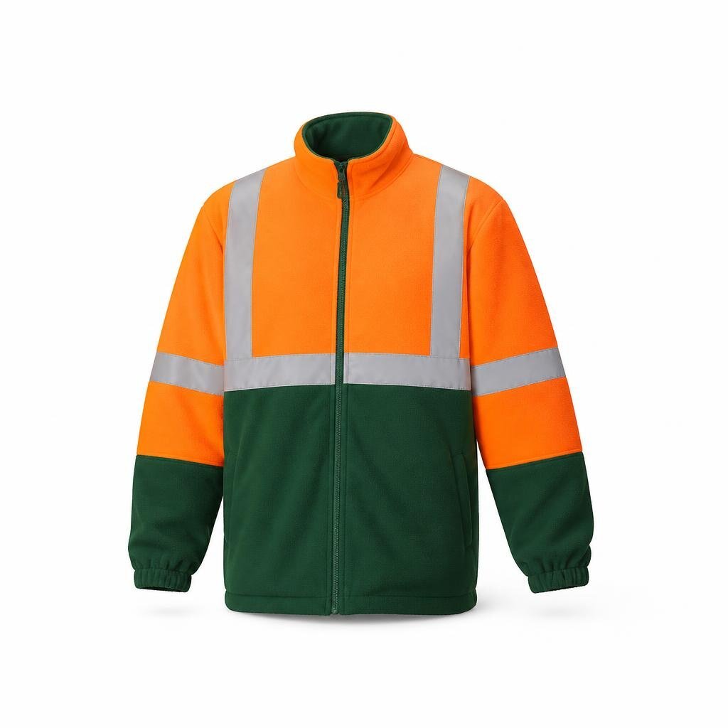 M-SAFE SAFETY TRICOT WITH ZIP - ORANGE/GREEN