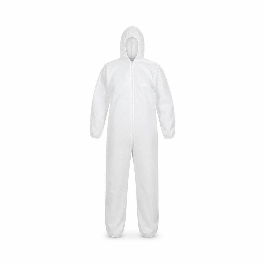 HEAVY DUTY DISPOSABLE WHITE COVERALL