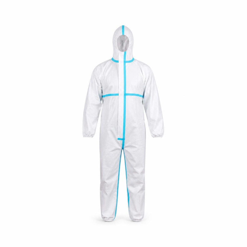 60GSM MEDICAL DISPOSABLE COVERALL - BLUE LINE