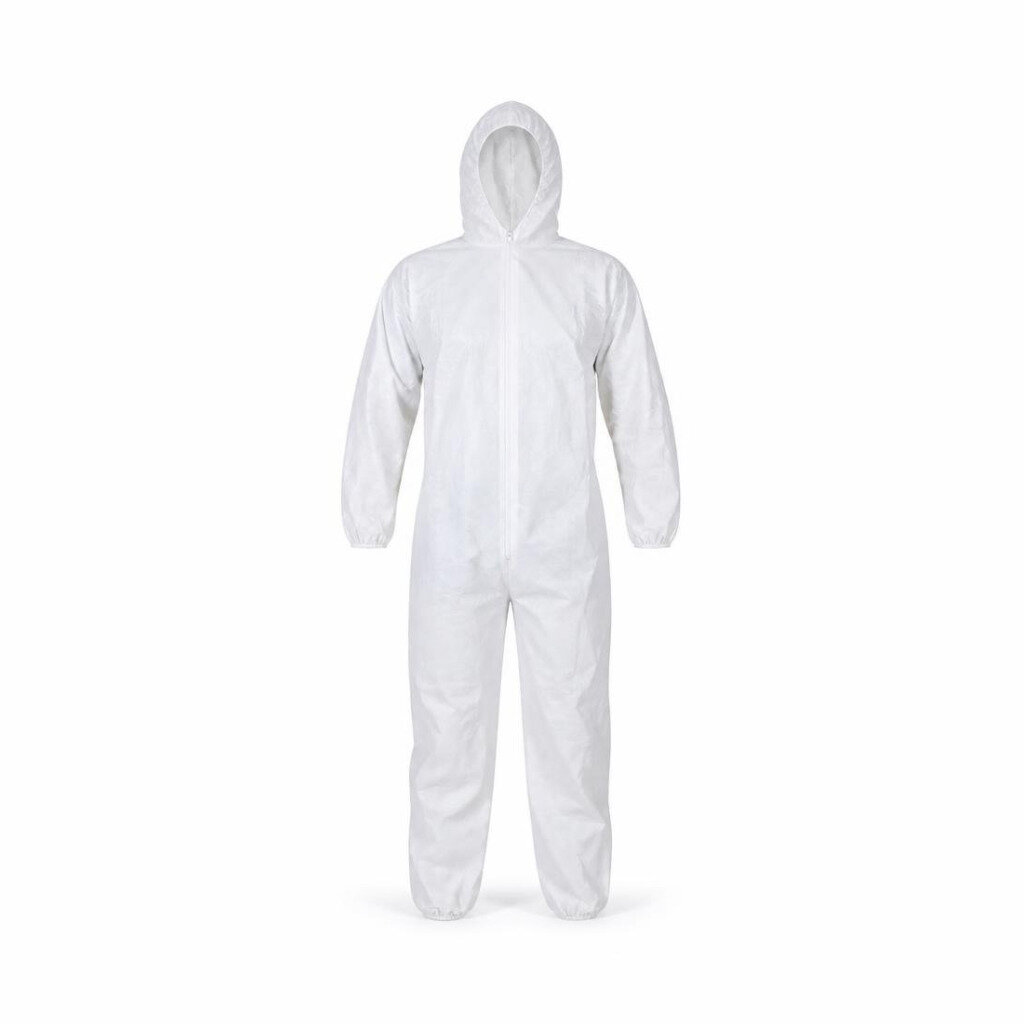 60GSM MEDICAL DISPOSABLE COVERALL - FULL WHITE