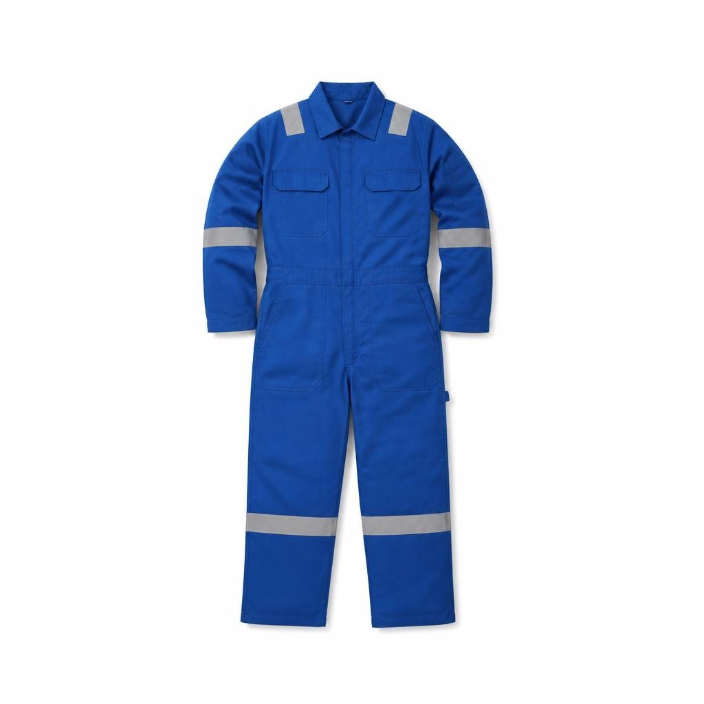 195G L COTTON COVERALL ROYAL BLUE 5" X 2" SILVER REFLECTOR