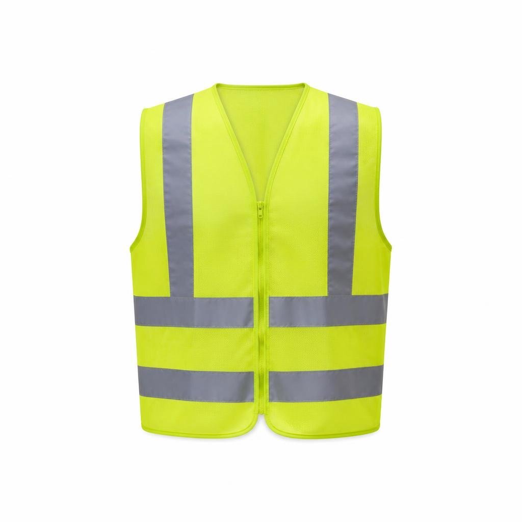 VET REFLECTIVE SAFETY VEST WITH ZIP - YELLOW/GREEN