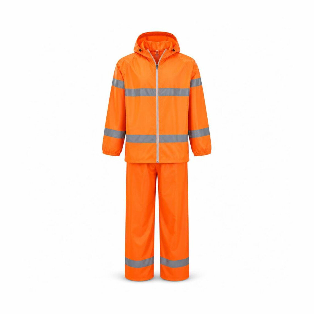RC200 ORANGE REFLECTIVE RAINSUIT ZIP