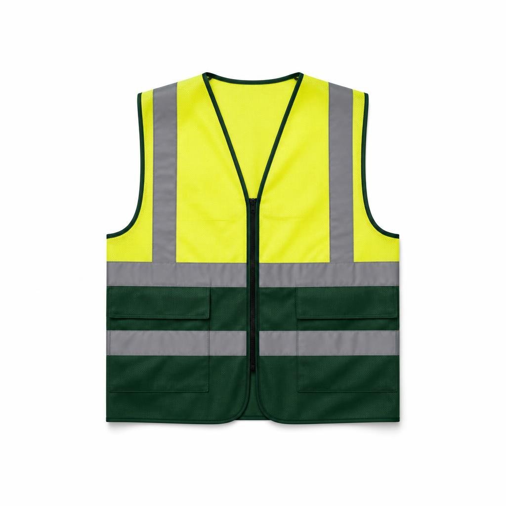 BELWAY SAFETY VEST WITH ZIP - YELLOW/GREEN