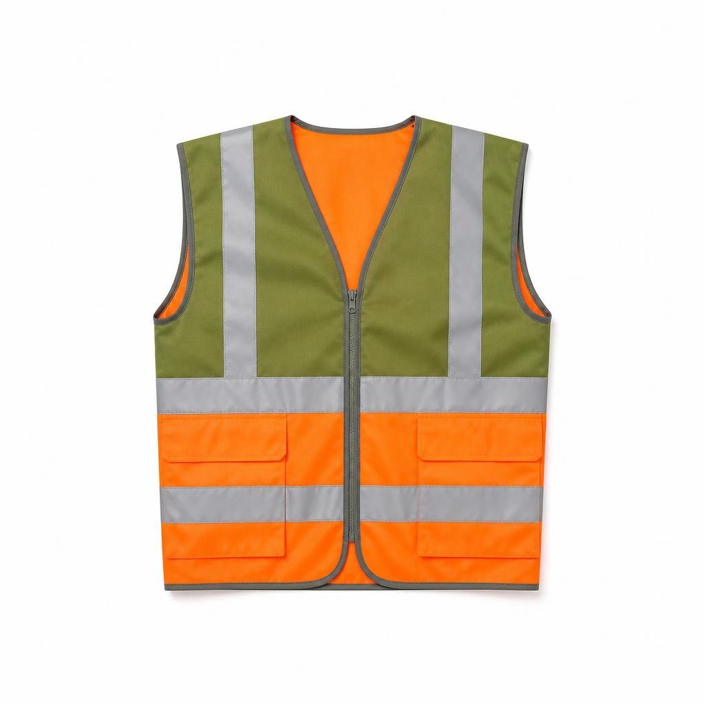 YHH SAFETY VEST - POGGERMAN GREEN/ORANGE