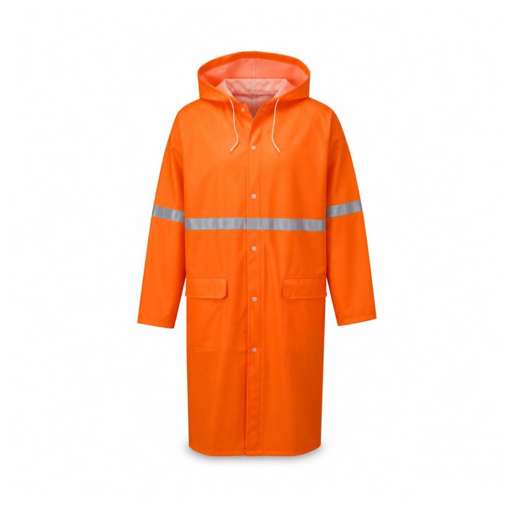 MLINK 20-RC-24527 FABRIC ORANGE RAINCOAT C/W REFLECTIVE STRIP