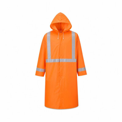 MLINK 20-RC-24528 FABRIC ORANGE RAINCOAT C/W REFLECTIVE STRIP