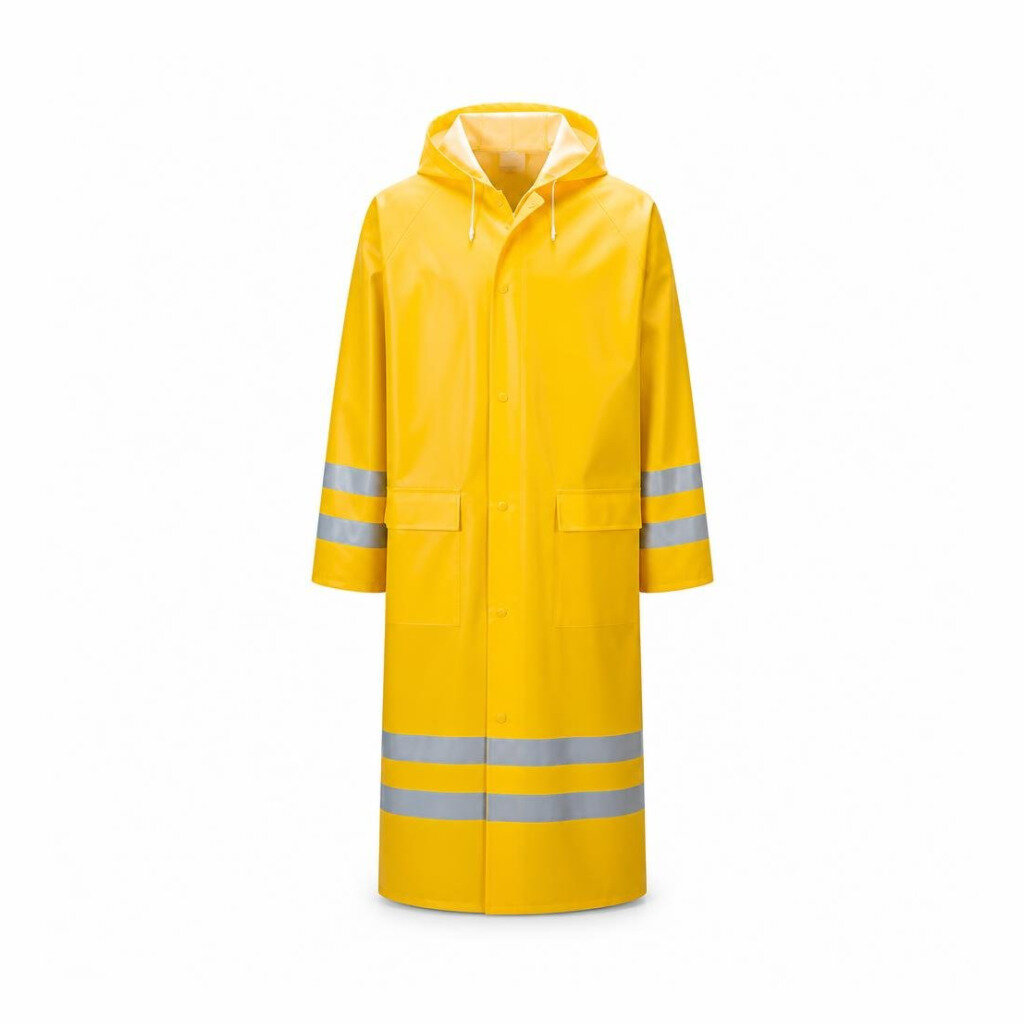 MLINK 20-RC-24529 YELLOW PVC H/DUTY RAINCOAT C/W REFLECTIVE STRIP