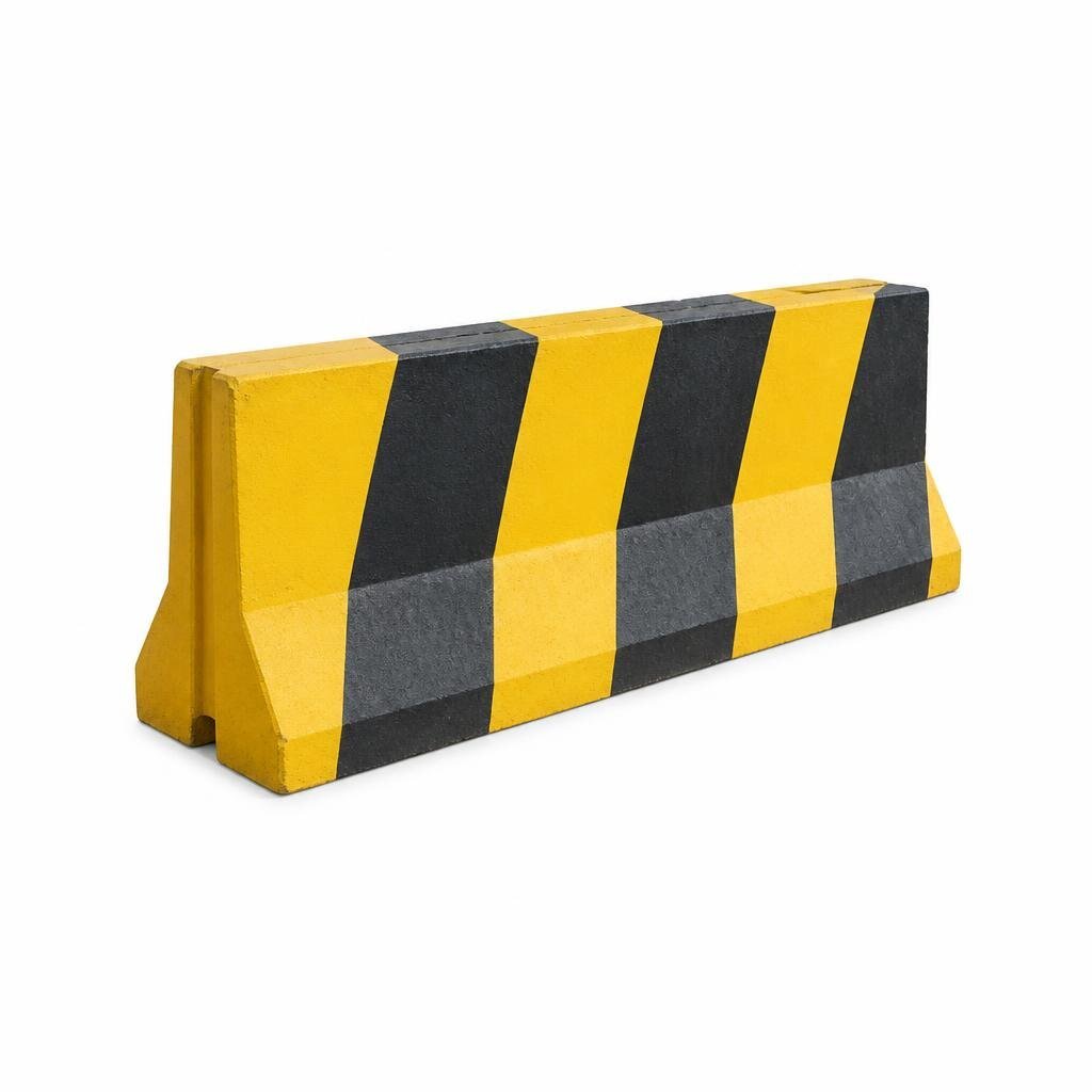 800H X 470W X 1000L PRECAST ROAD BARRIER - YLW/BLK