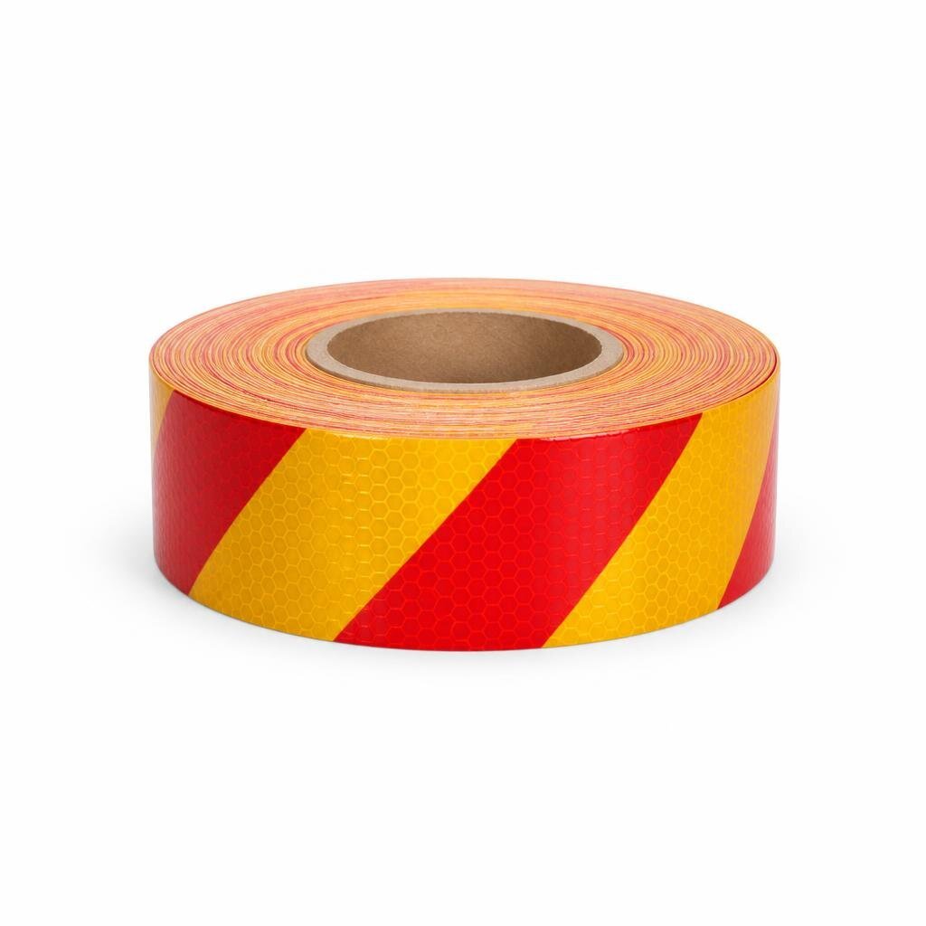50MM X 3M RED/YELLOW TWILL REFLECTIVE TAPE