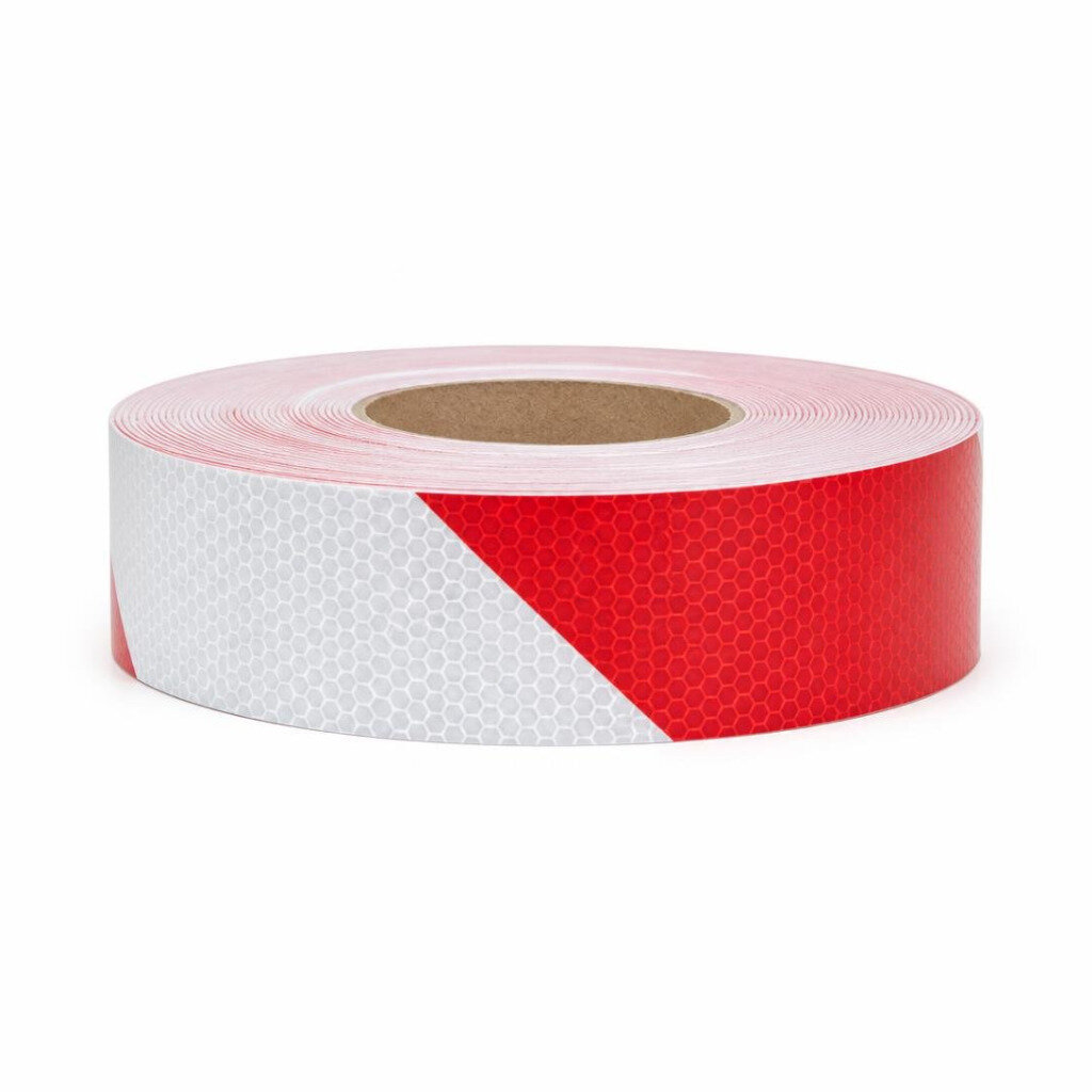 50MM X 3M RED/WHITE TWILL REFLECTIVE TAPE