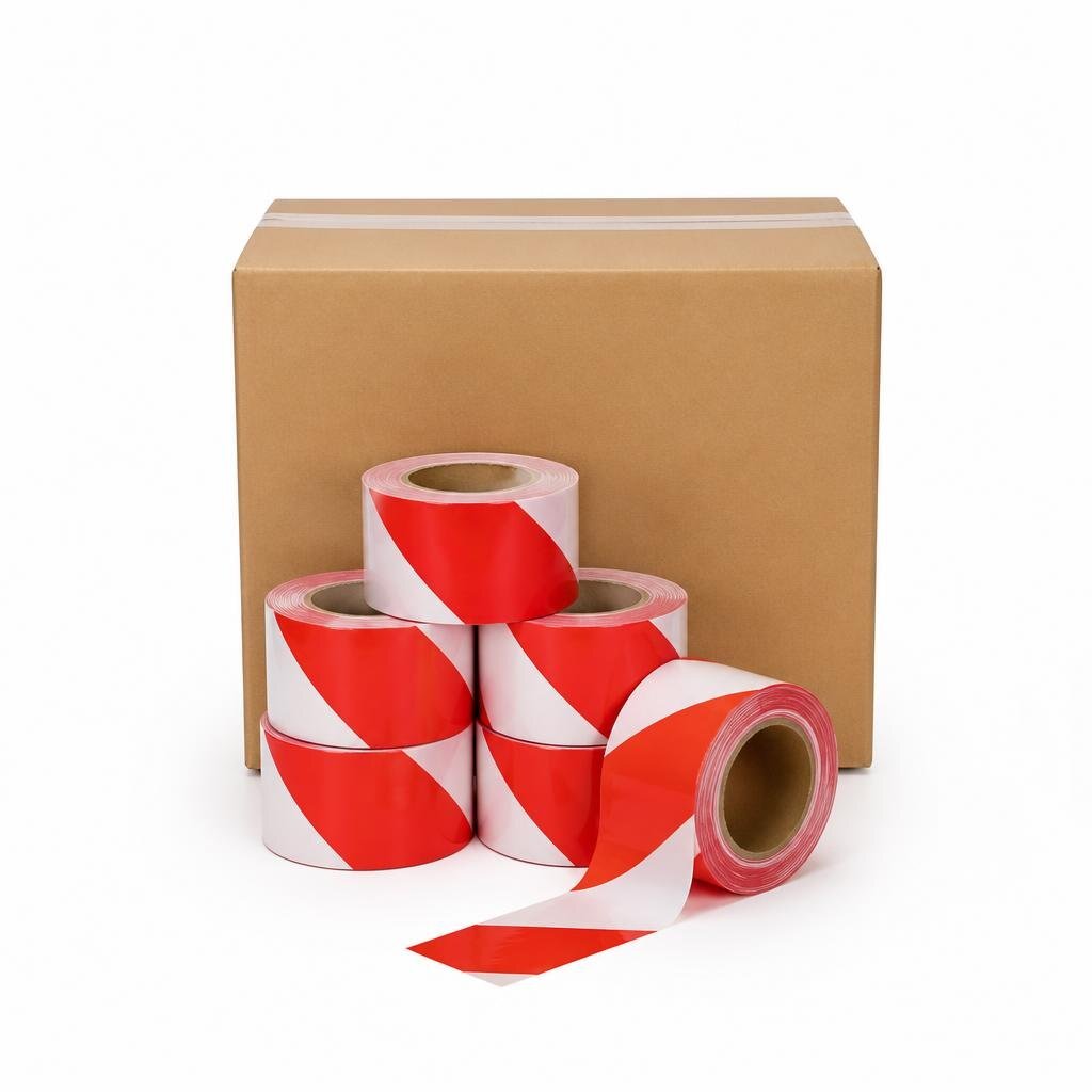 M-3" X 50M AWAS WARNING TAPE RED & WHITE (48PCS/CTN)