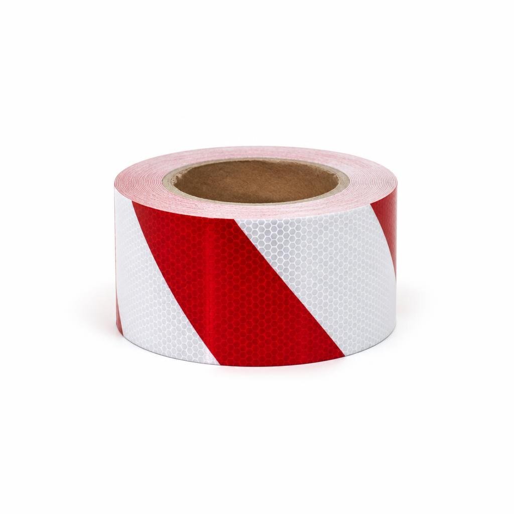 50MM X 10M REFLECTIVE STICKER - RED & WHITE
