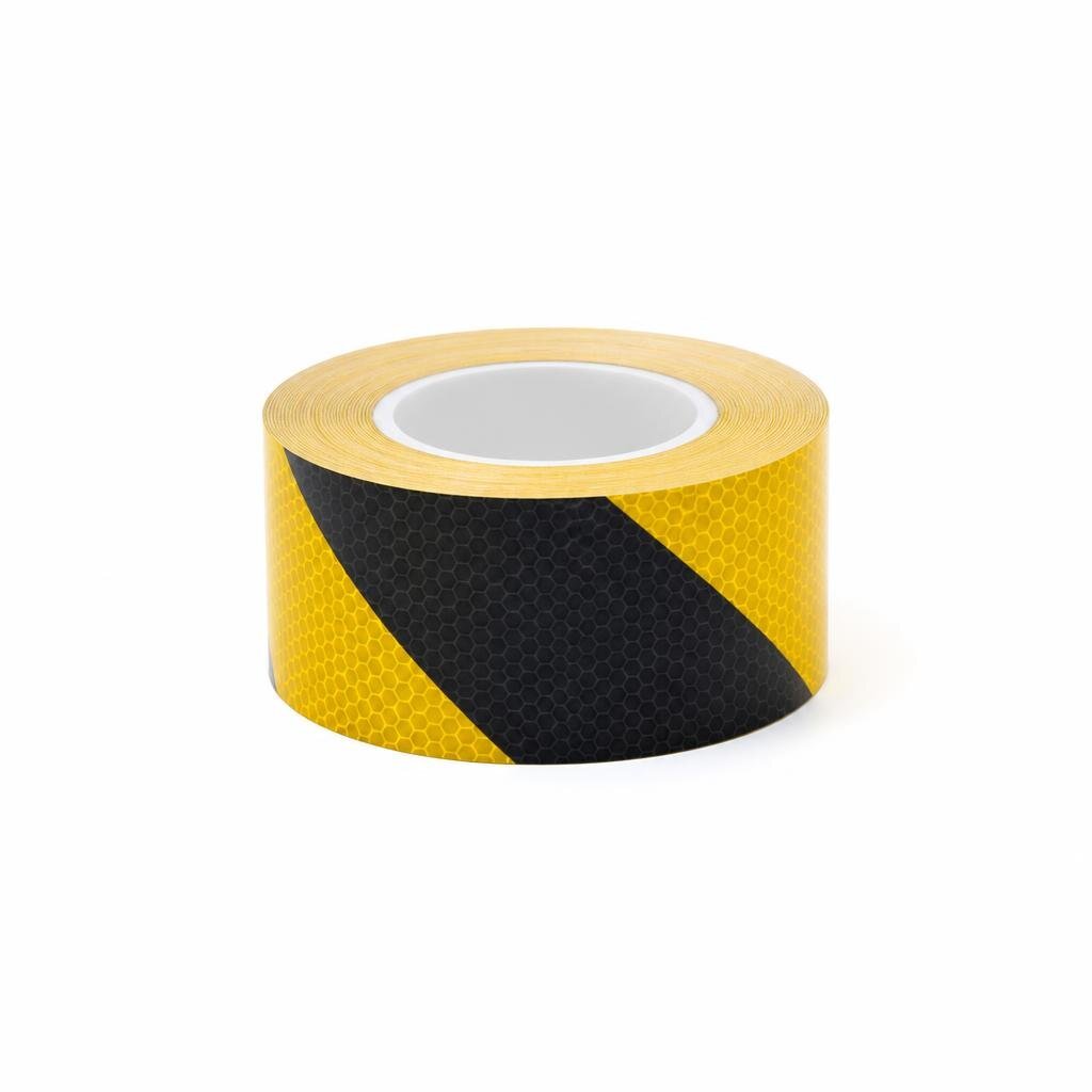 DOSAFE 2"x5M SELF ADHESIVE REFLECTIVE TAPE-YlW/BLK