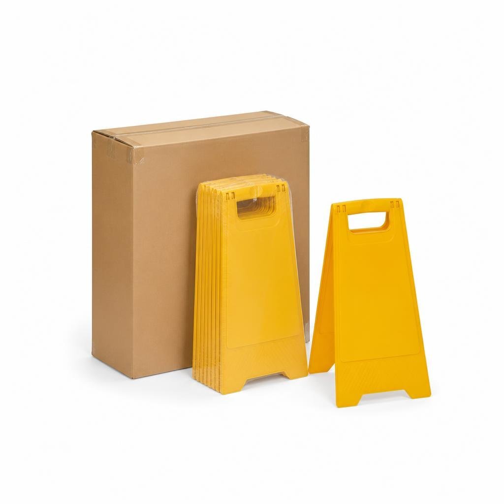 PVC YELLOW BOARD SIGN : WET FLOOR (10PCS/BOX)