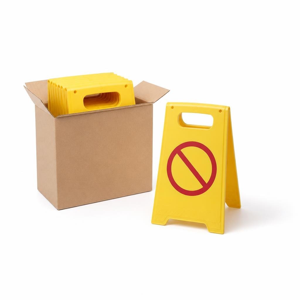 PVC YELLOW BOARD SIGN : NO ENTRY (10PCS/BOX)
