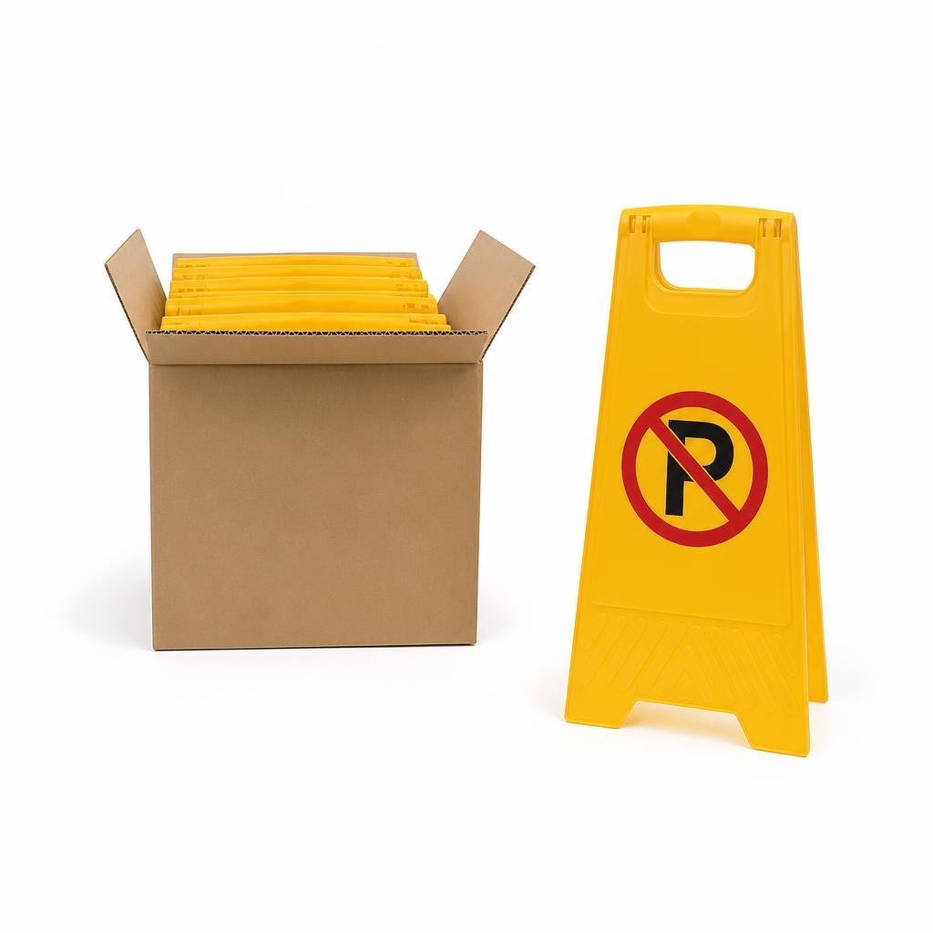 PVC YELLOW BOARD SIGN : NO PARKING (10PCS/BOX)