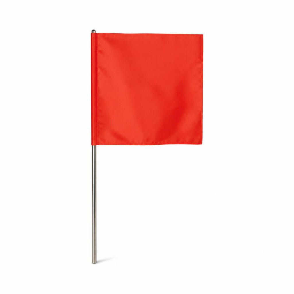M-RED TRAFFIC SAFETY CONTROL FLAG WITH S/S HANDLE