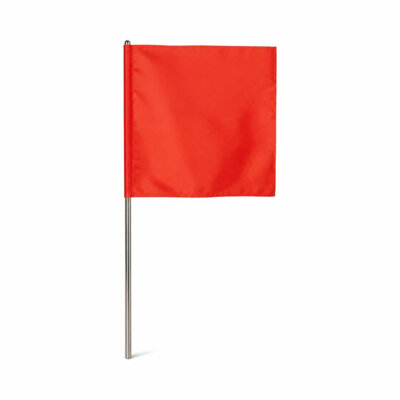 M-RED TRAFFIC SAFETY CONTROL FLAG WITH S/S HANDLE