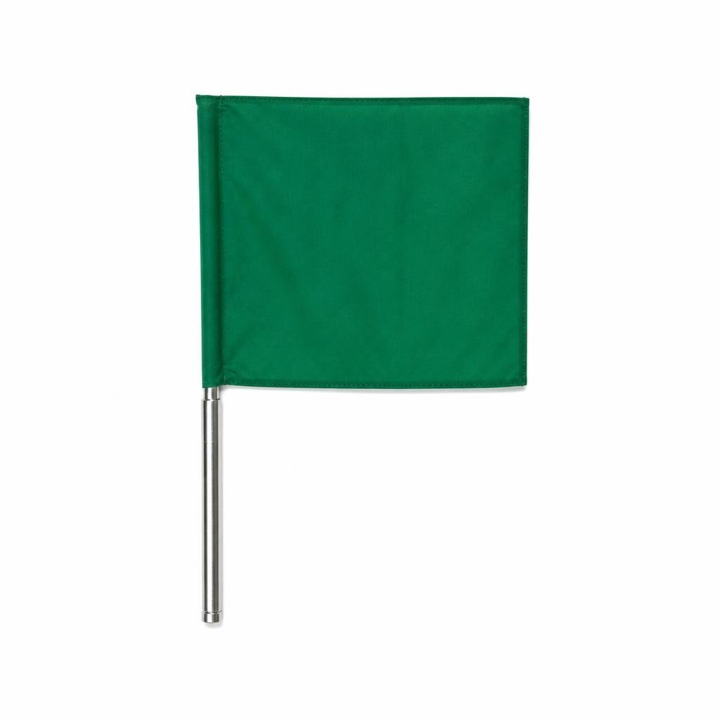 M-GREEN TRAFFIC SAFETY CONTROL FLAG WITH S/S HANDLE