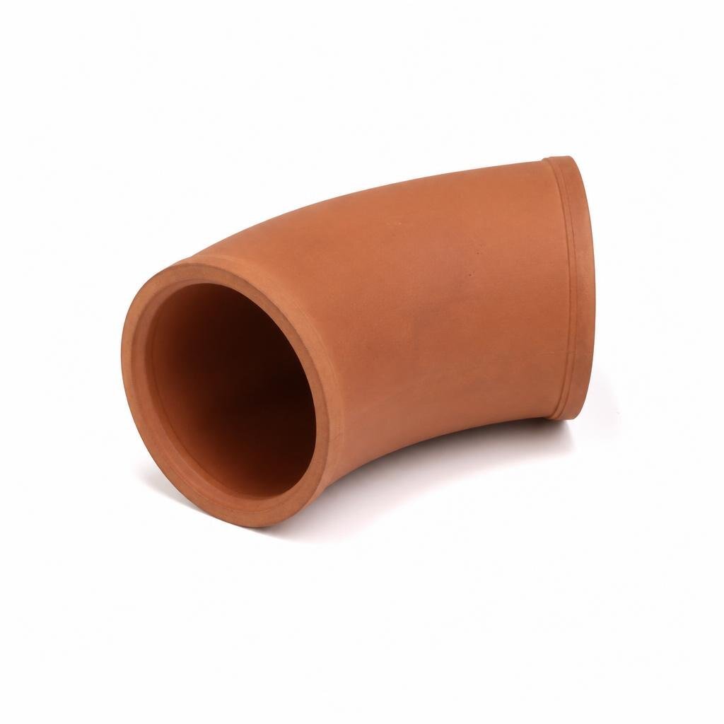 6" X 45* HALF ROUND DRAIN CLAY BEND