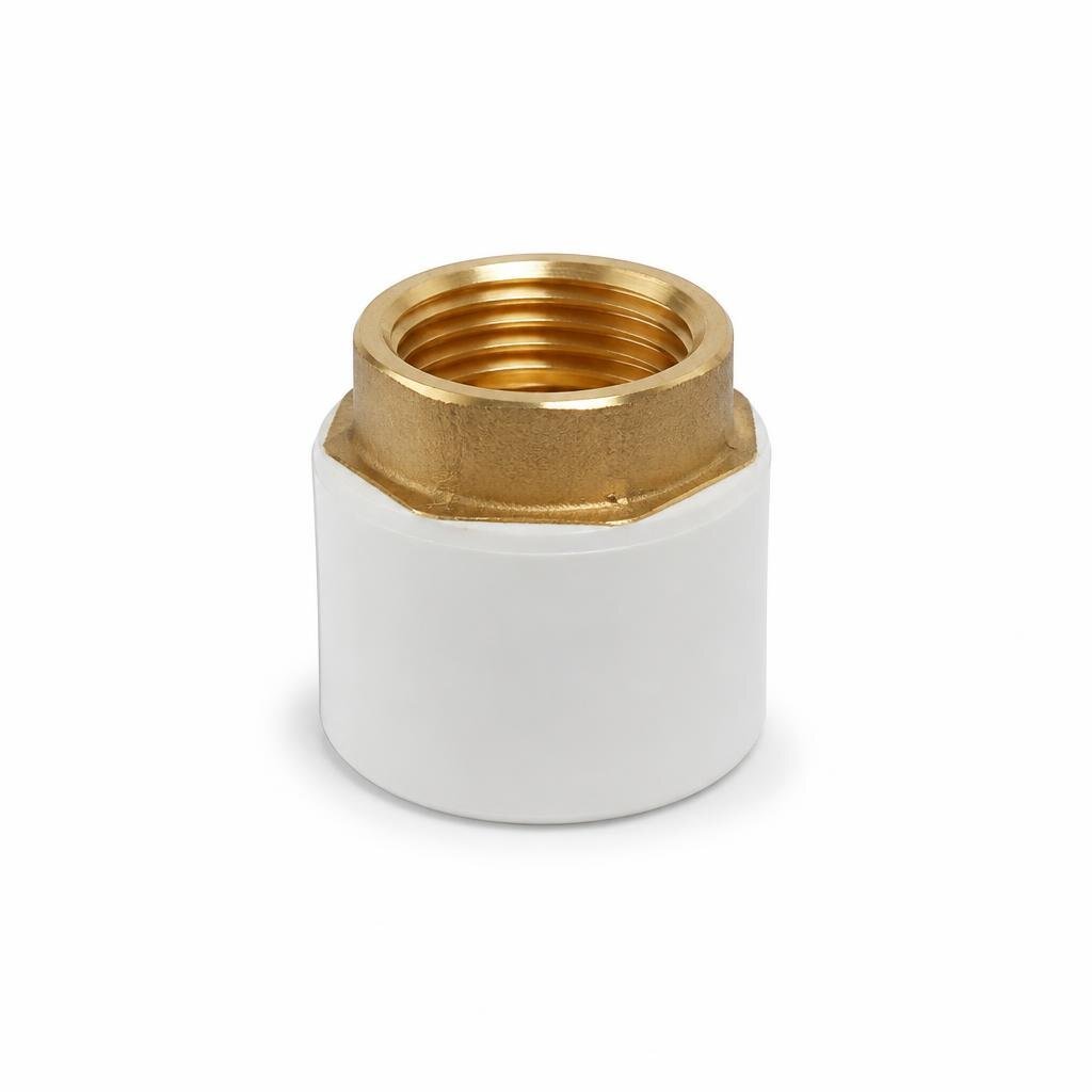 15MM X 1/2" PVC P/T SOCKET - BRASS THREADED