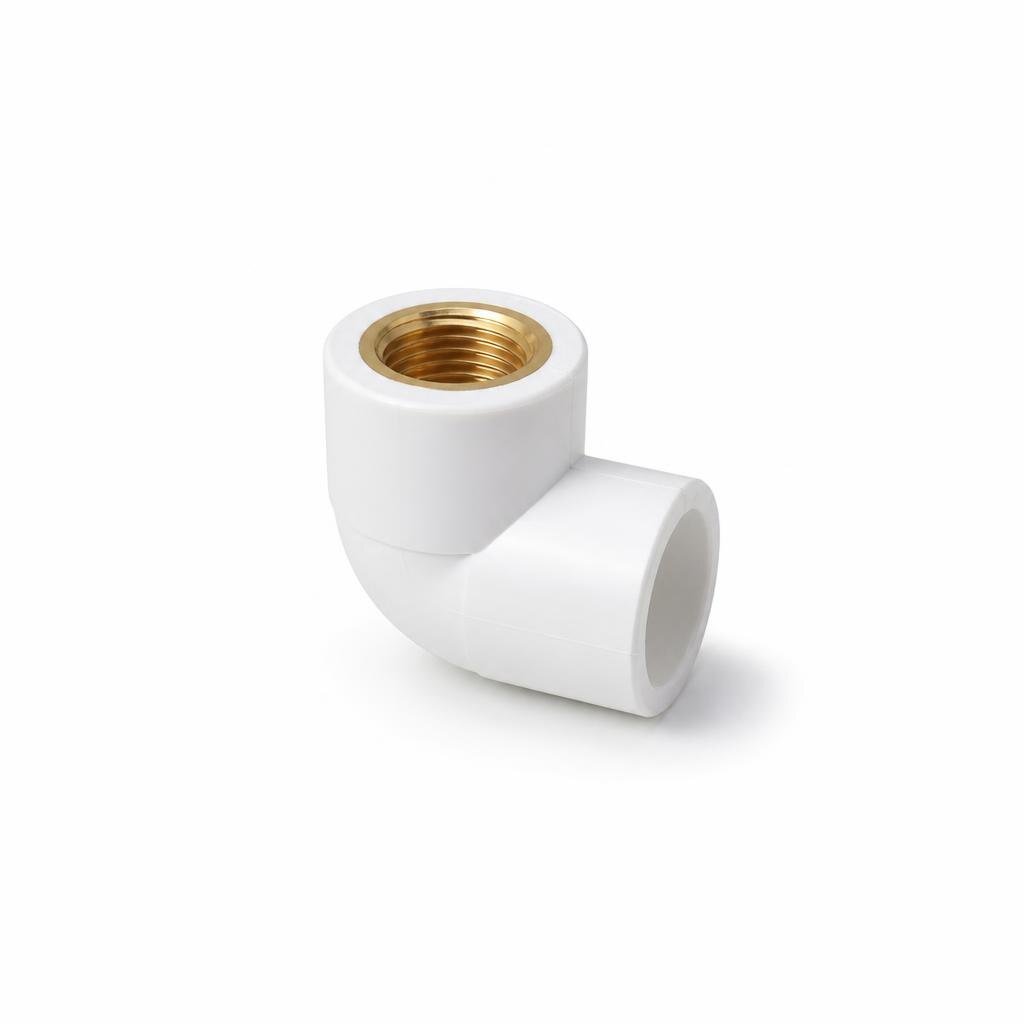 15MM X 1/2" PVC P/T ELBOW WITH BRASS THREAD