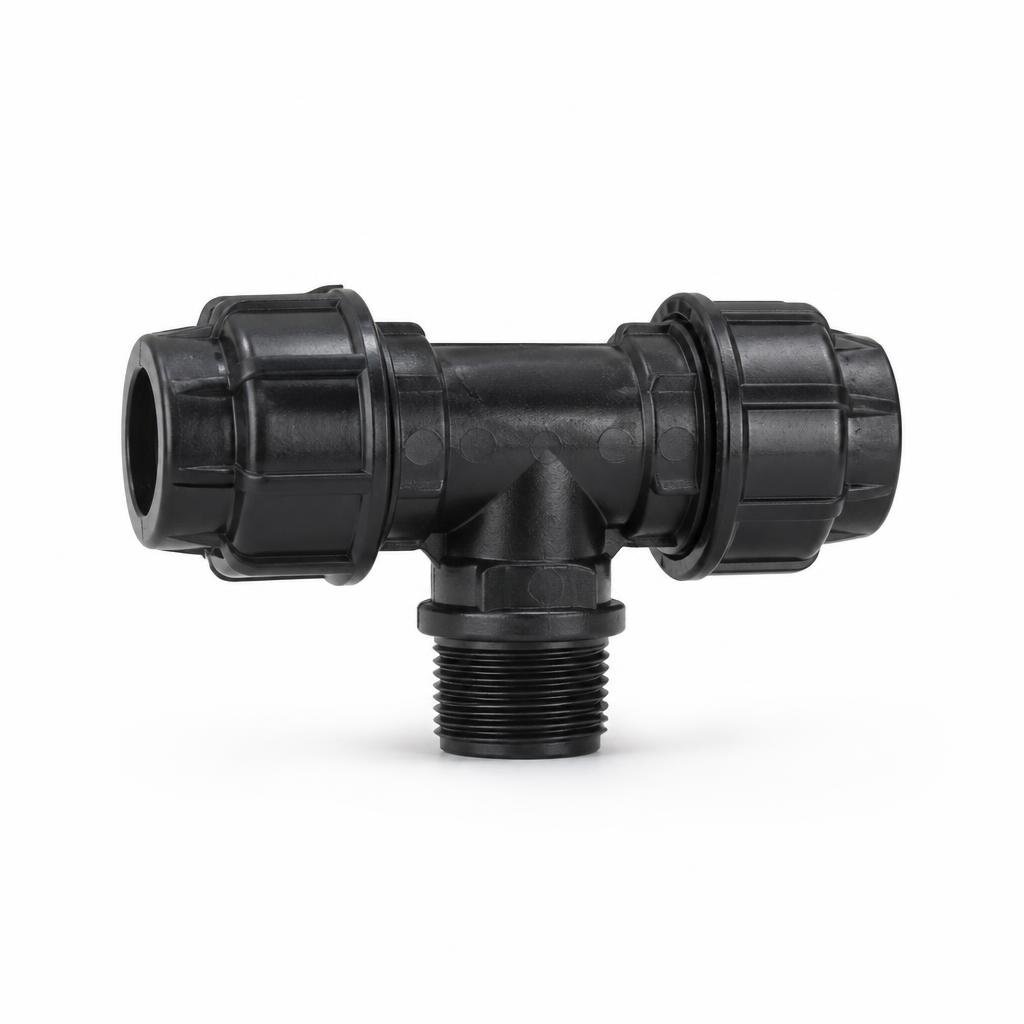 TM-77C 3/4" X 25 X 25 BUTE-PE TEE MALE COLD WATER