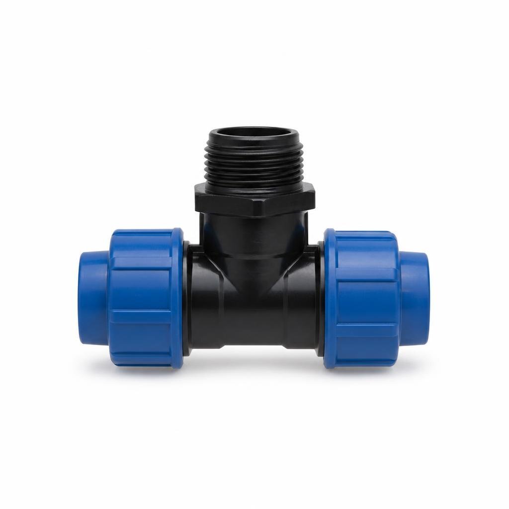 TM-99C 3/4" X 32 X 32 BUTE-PE TEE MALE COLD WATER