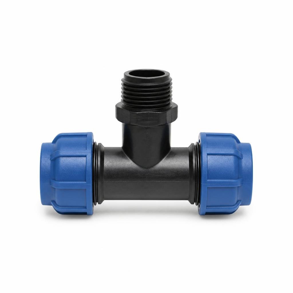 25MM X 1/2" POLY MALE TEE - MT
