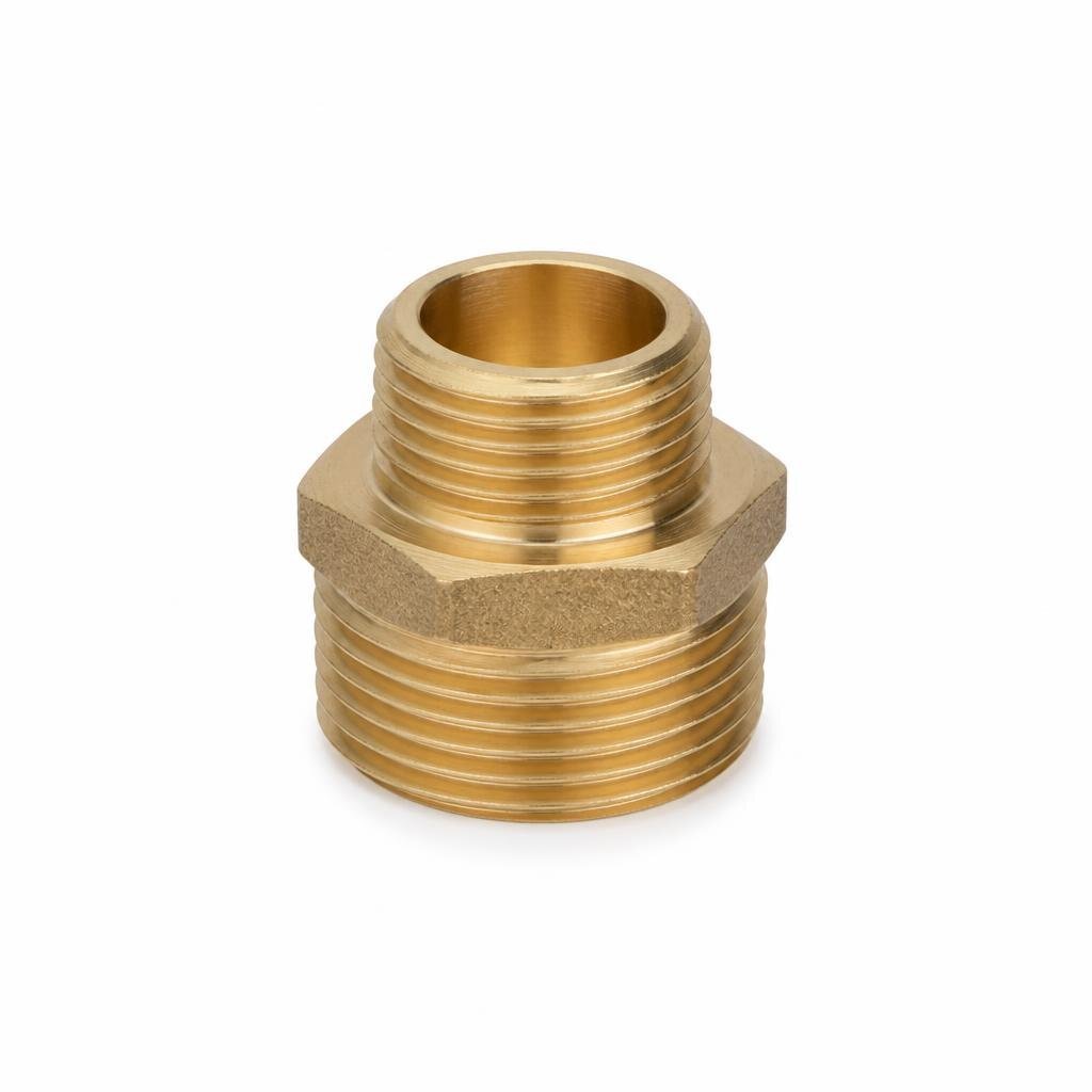3/8" X 1/2" BRASS REDUCING BUSH M+F NIPPLE