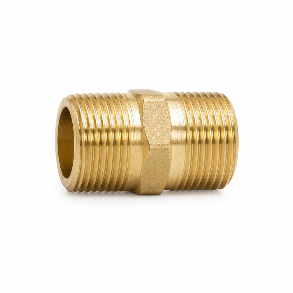 1/2" X 3/4" BRASS STRAIGHT NIPPLE M+M