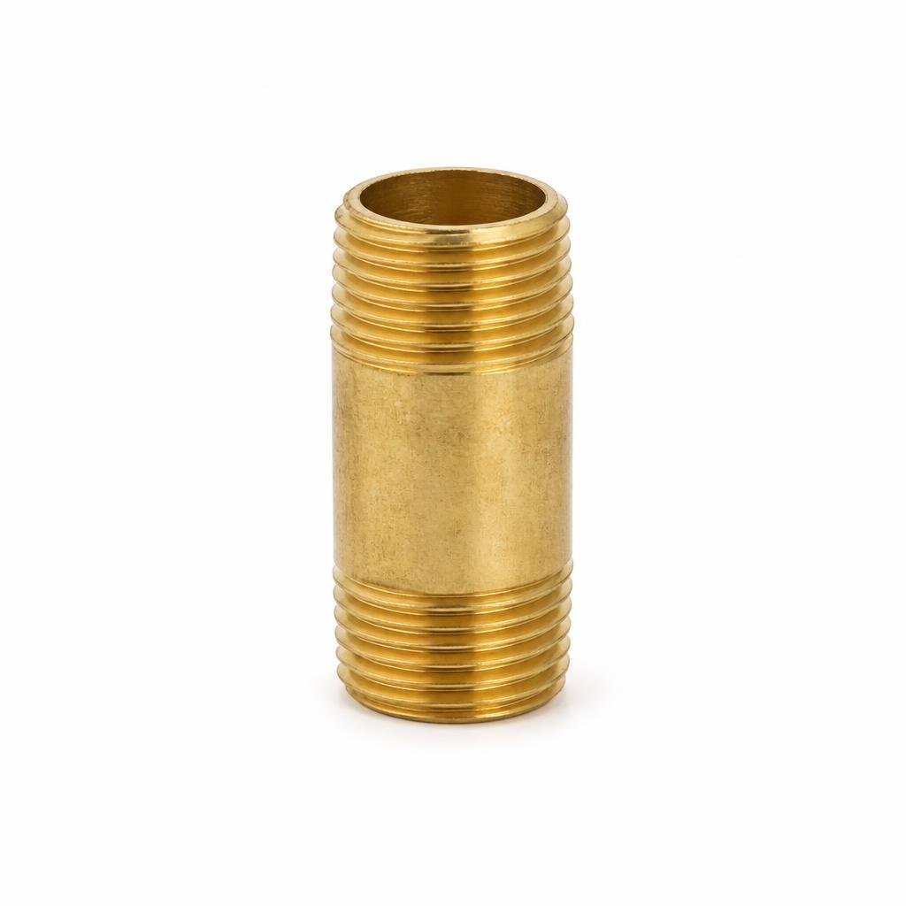 1/2" X 1" BRASS STRAIGHT NIPPLE M+M
