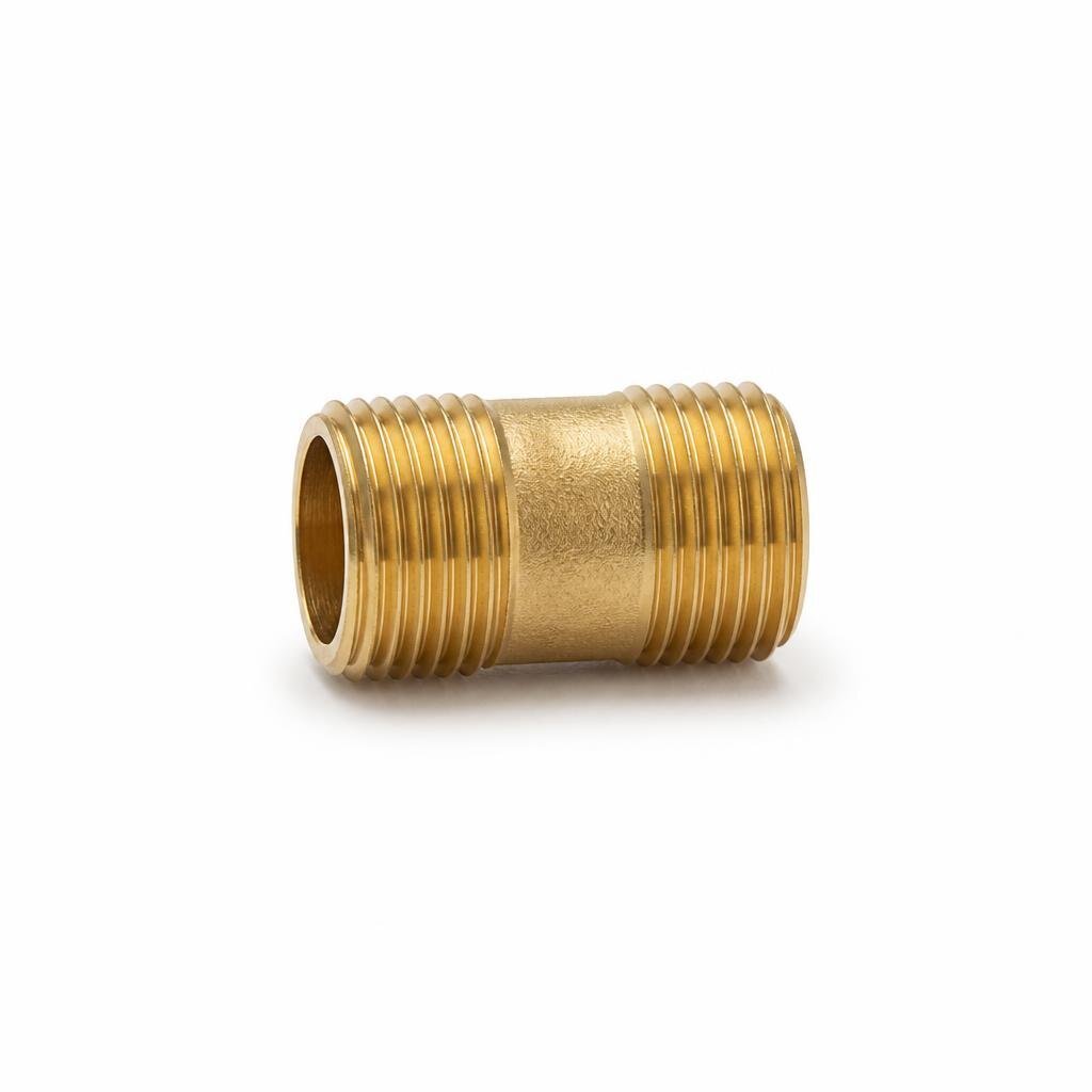 1/4" BRASS EQUAL NIPPLE