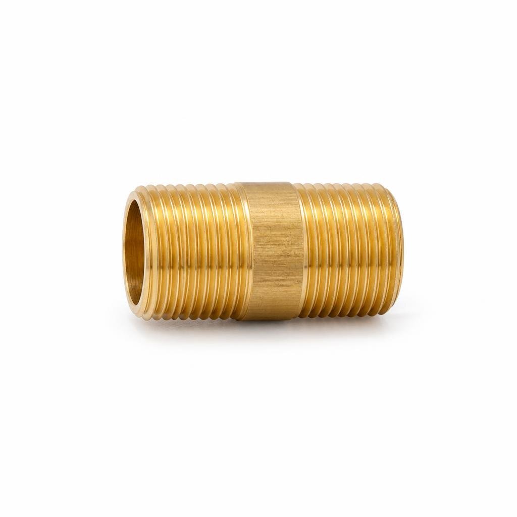 5/16" BRASS EQUAL NIPPLE