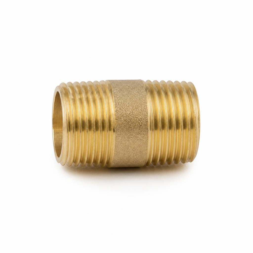 3/8" BRASS EQUAL NIPPLE
