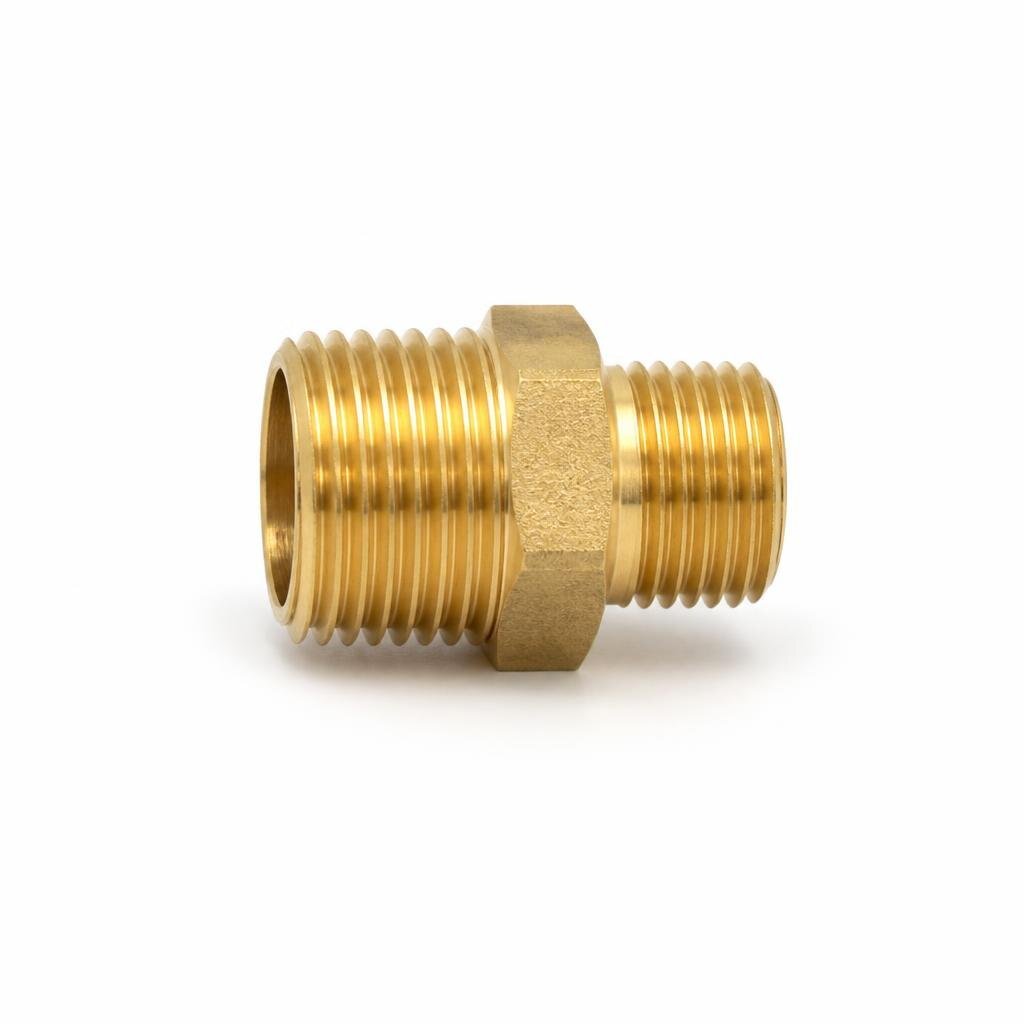 1/2" X 3/8" BRASS RED EQUAL NIPPLE